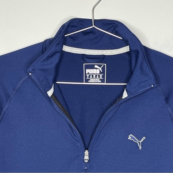 PUMA Golf Quarter Zip Popover Shirt Pleated Cuff Thumbhole Athleisure - Picture 4 of 11
